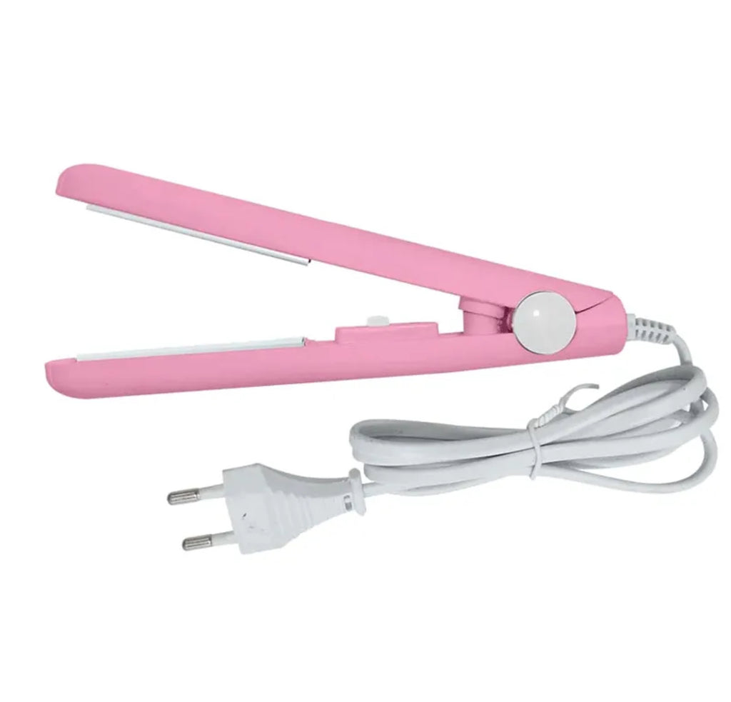 Pink mini hair straightener