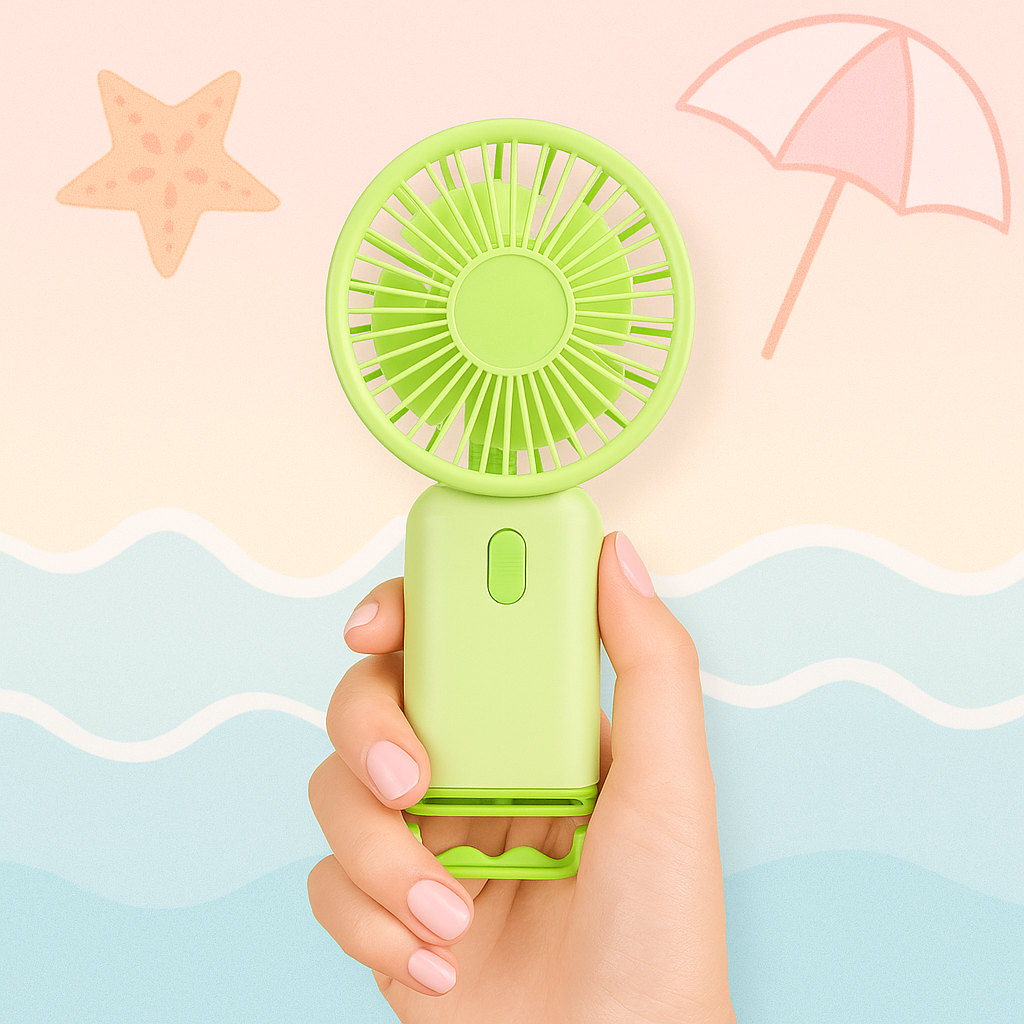 Green Rechargeable Handheld Fan