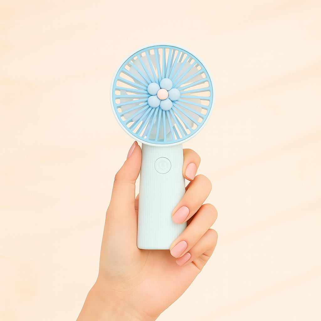 Blue Rechargeable Handheld Fan
