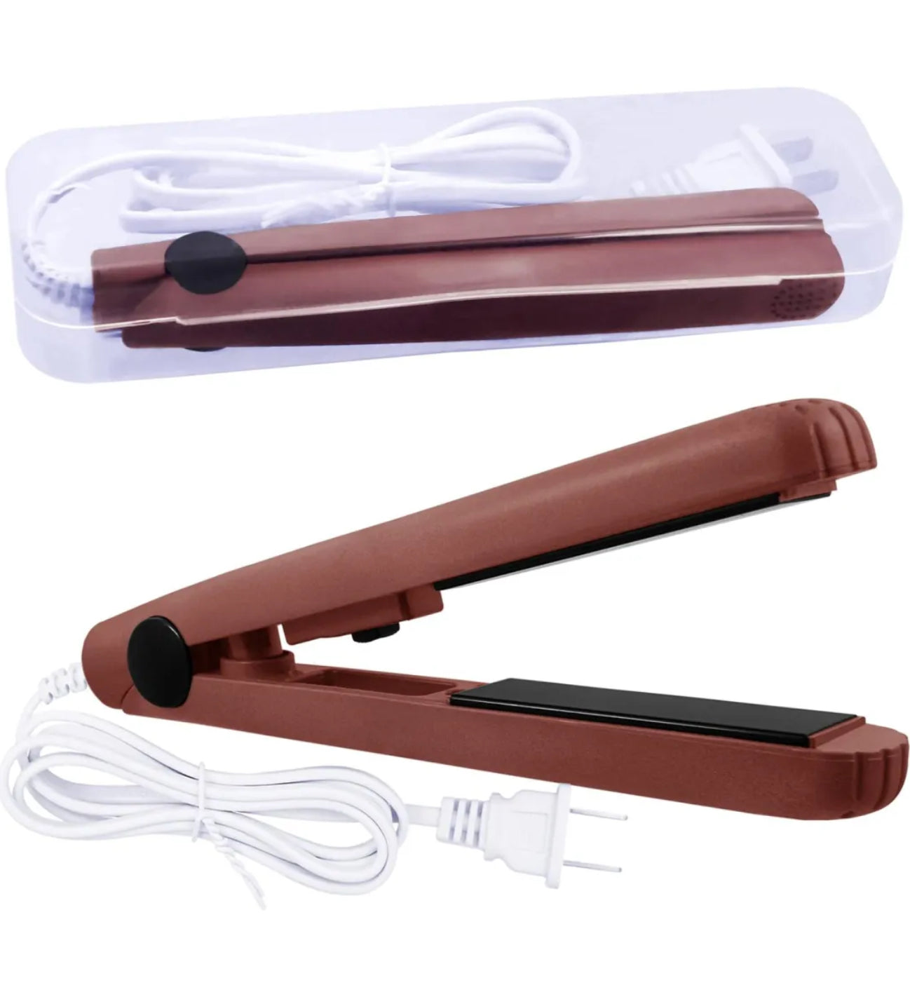 Brown mini hair straightener