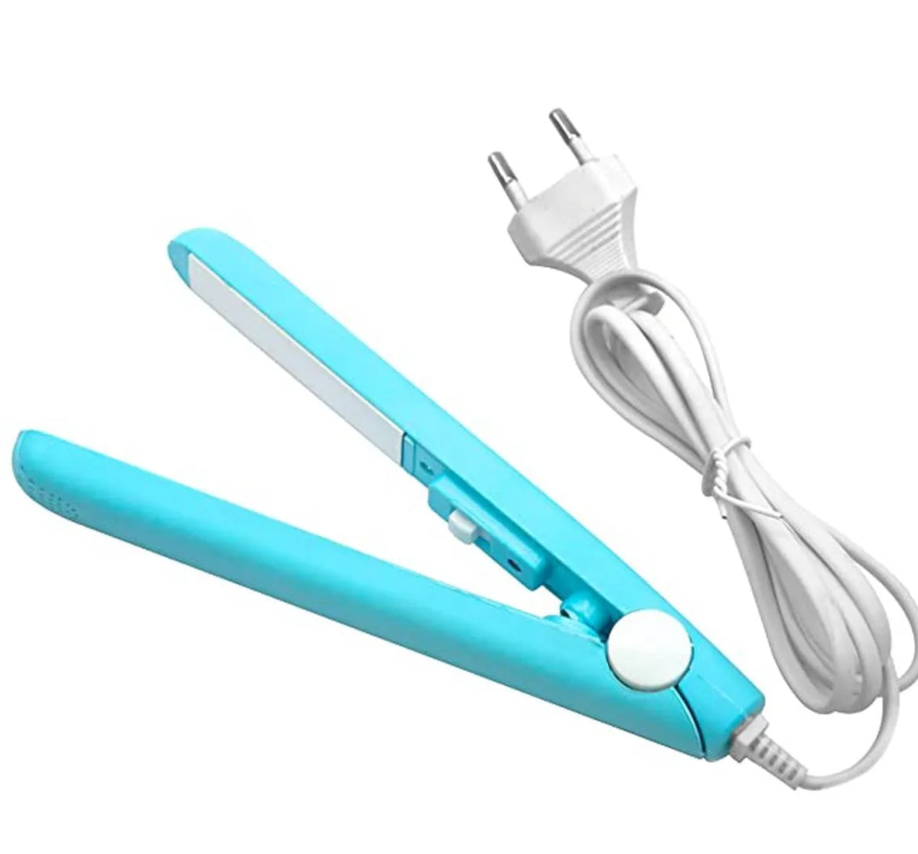 Blue mini hair straightener